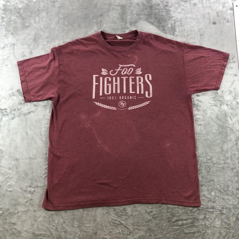 Foo Fighters Shirt Mens XL Red 100% Organic Graphic Band Tee Rock Music